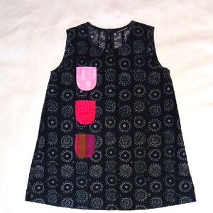 Marimekko Black Dress with Pink Accents